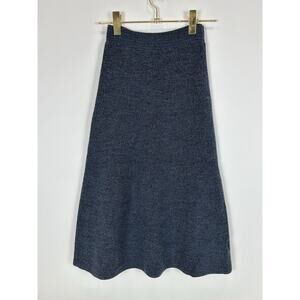 Uniqlo Melange Flared Knit Sweater Midi Skirt Blue Size Medium Career High Waist
